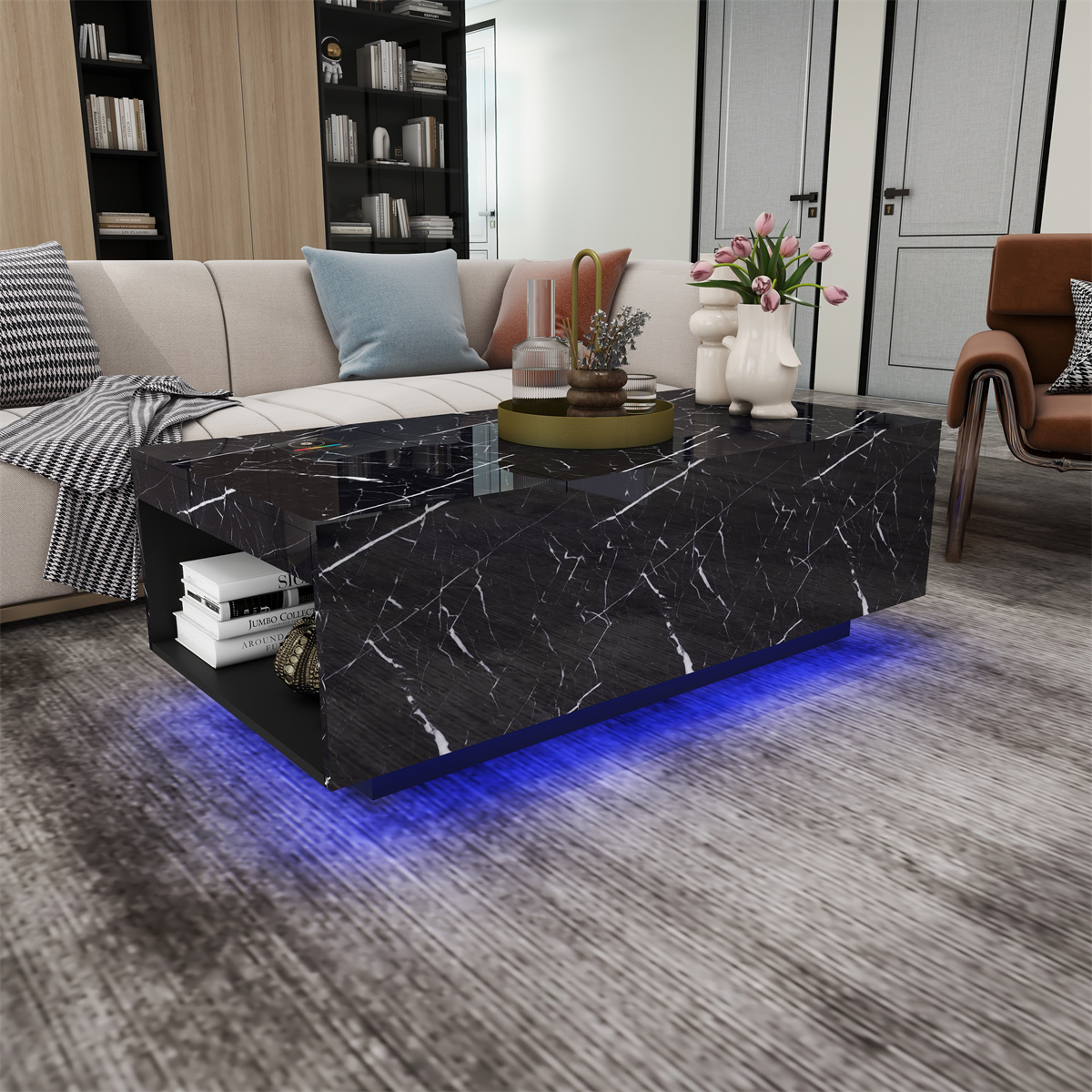 Modern Smart lift top wood coffee table for living room