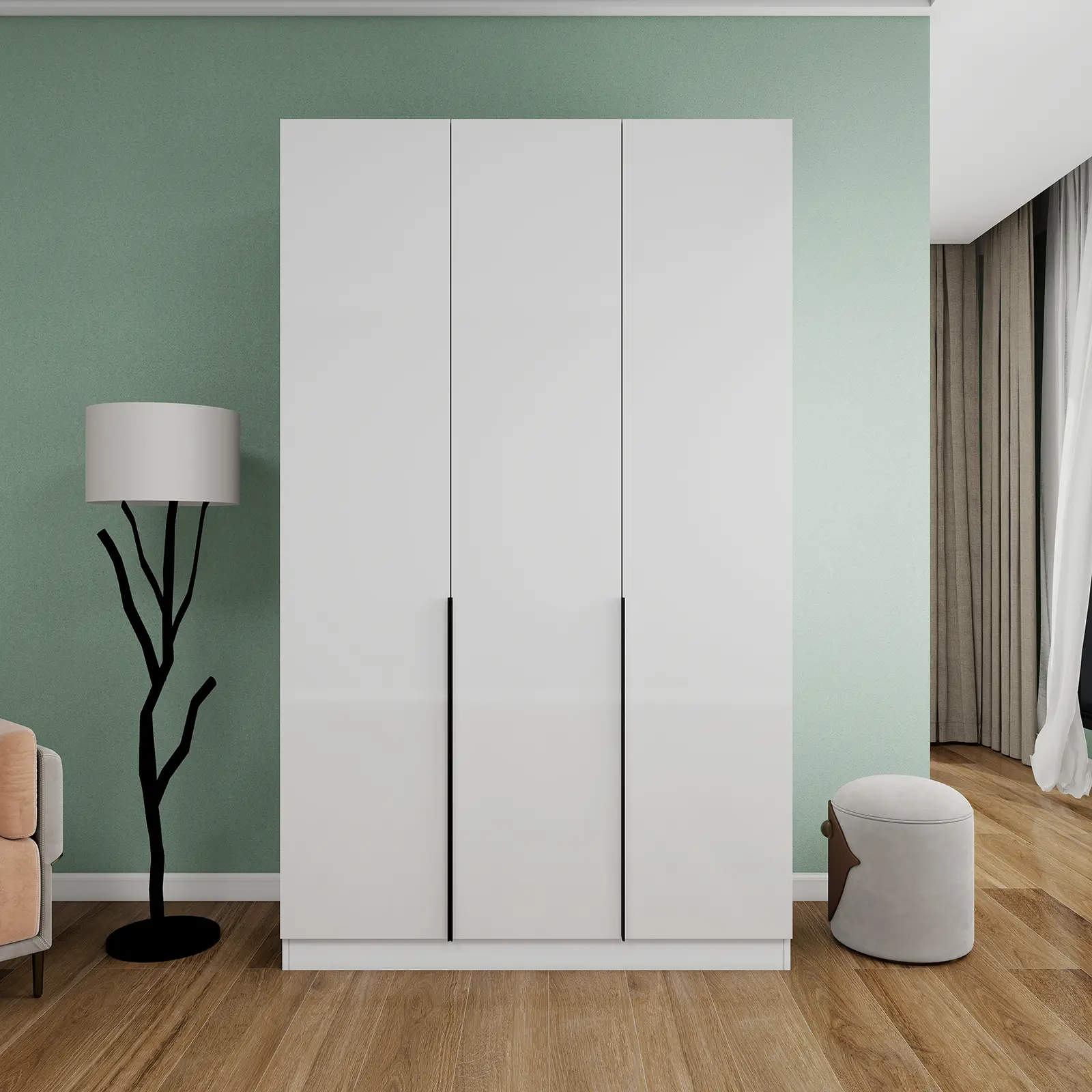 48inch wide 3 door wooden wardrobe cabinet