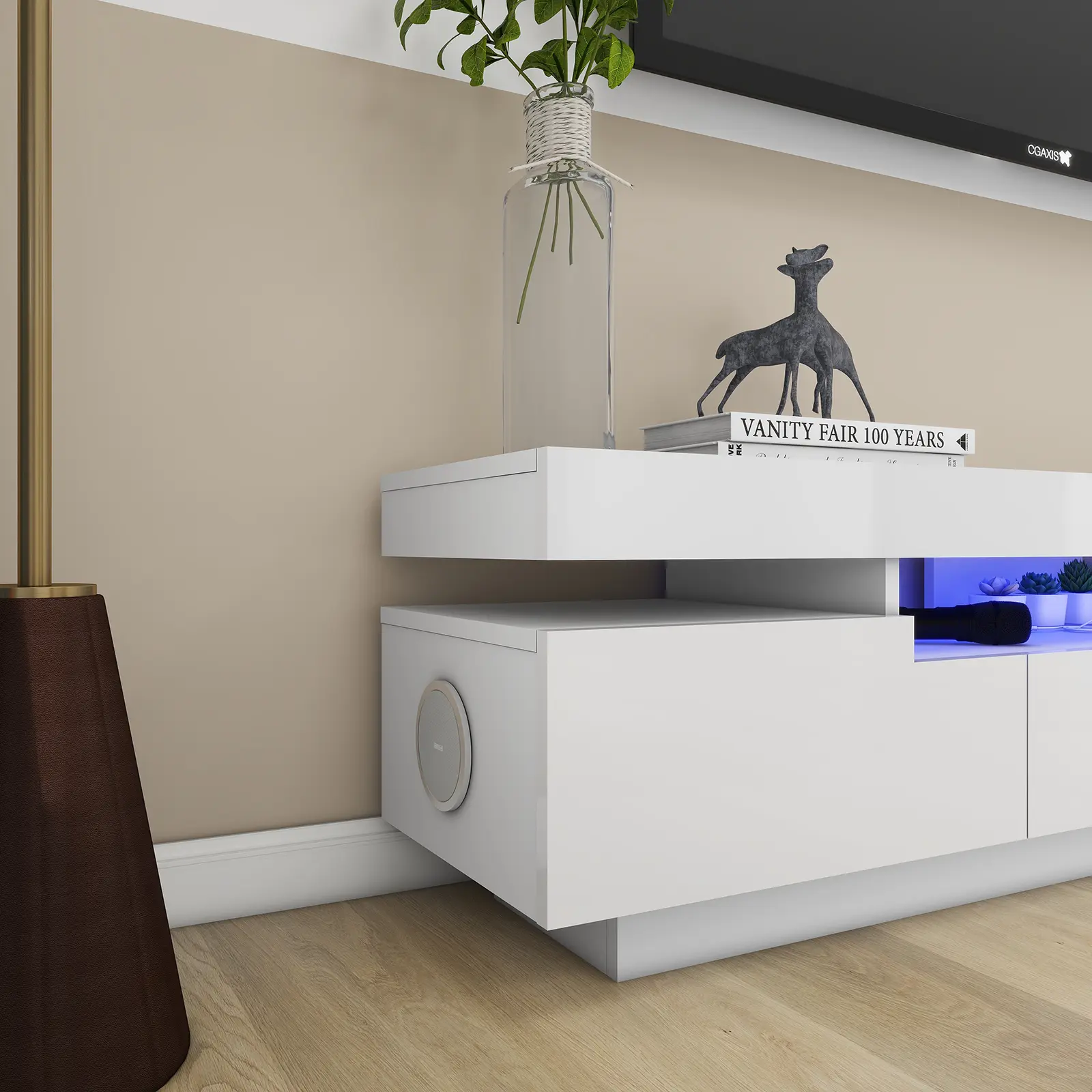 Modern Style Wooden TV Stand Entertainment Center with Drawers (5)nrv
