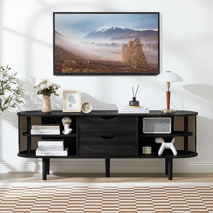 160cm Modern Wood Media Console Table – Stylish & Functional Entertainment Storage
