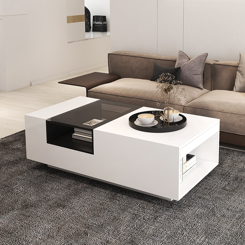 White High Gloss Coffee Tables Sofa Side Table for Living Room
